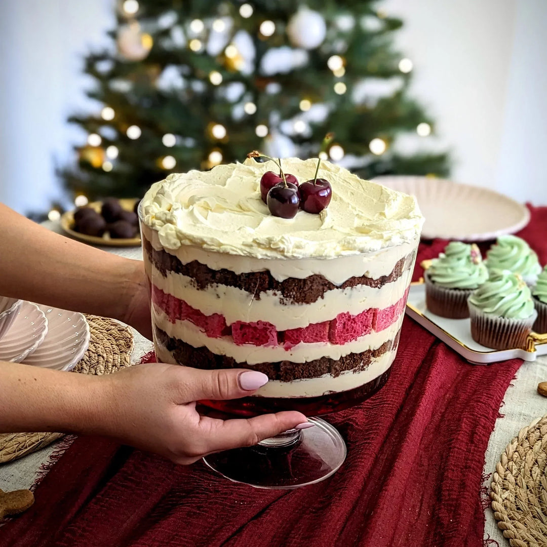 Chocolate and Cherry Mud Cake Trifle