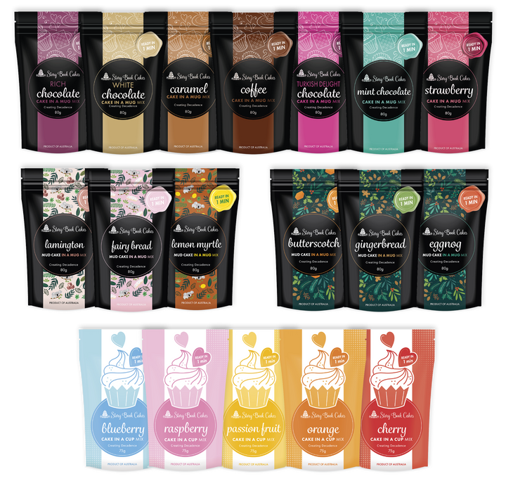 Christmas stocking with 2 x Mud Cake in a Mug