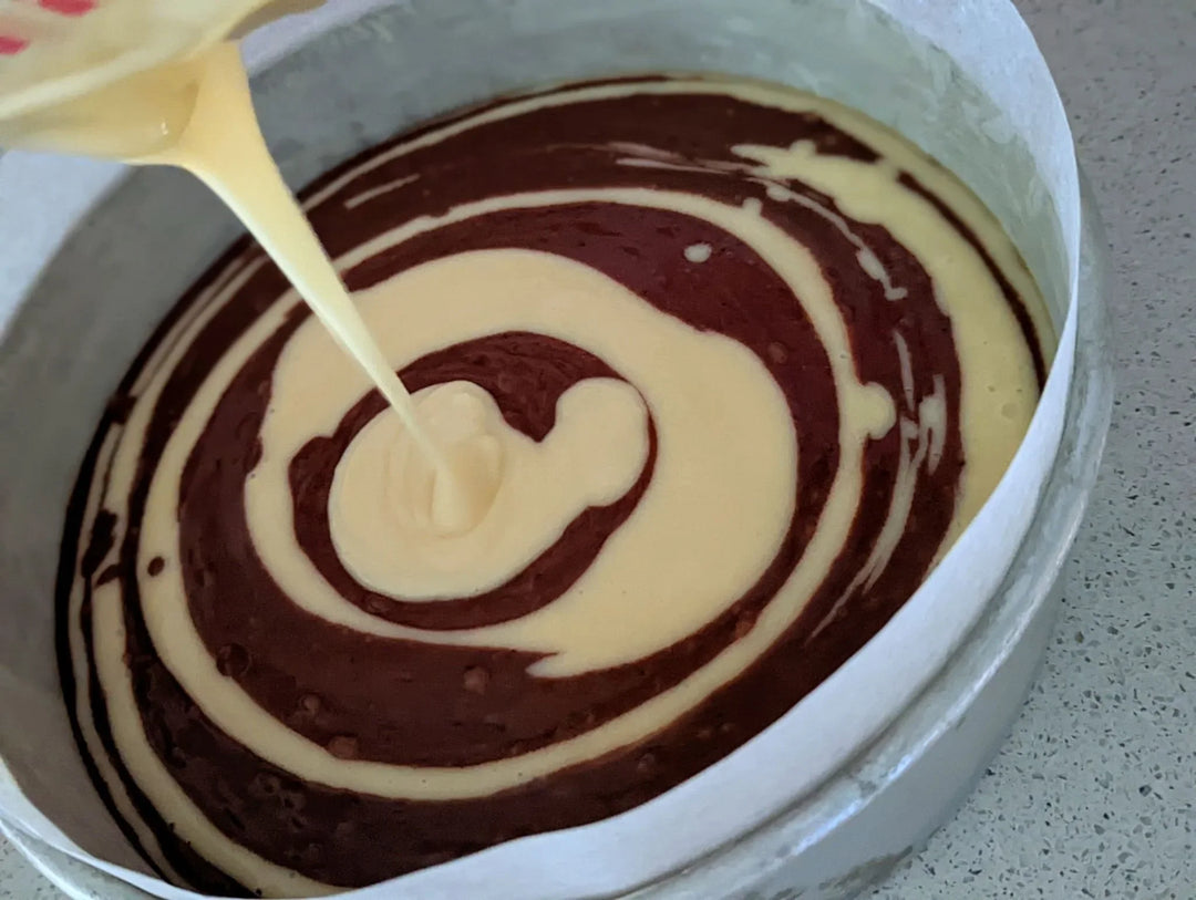 Marble mud cake