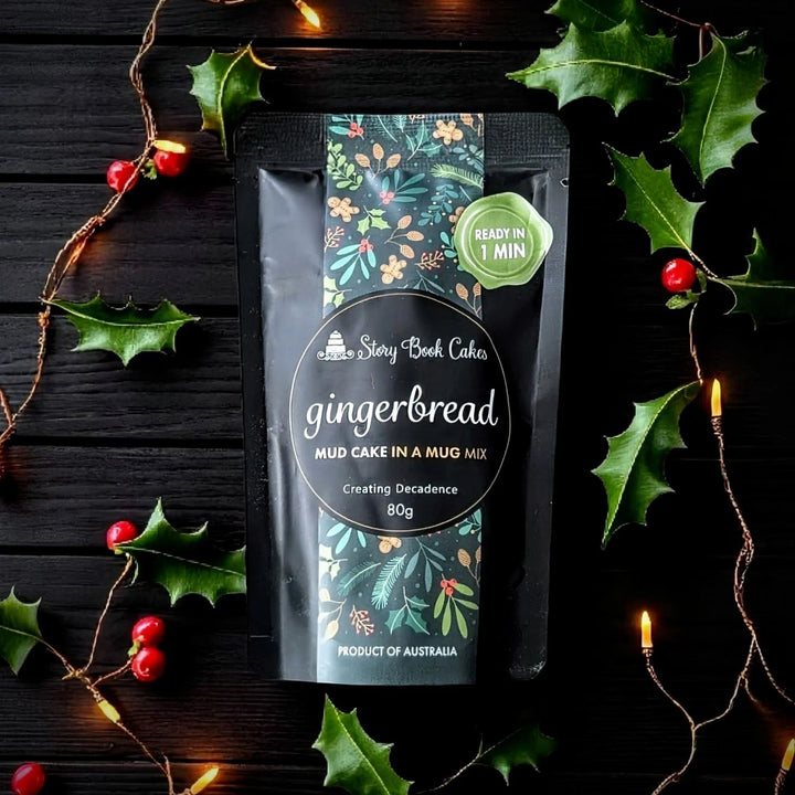 Christmas in a Mug Gift Bag with 1  Mud Cake in a Mug + a Cute Spoon