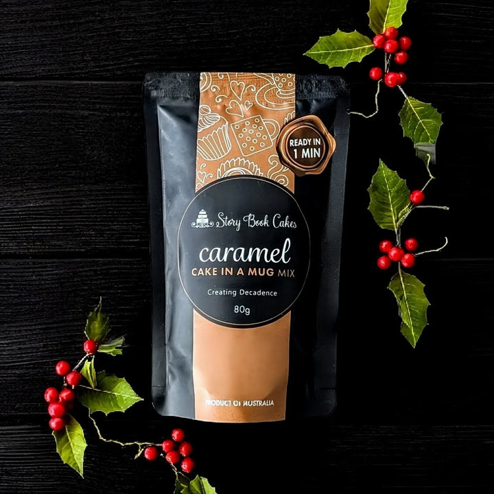 Christmas in a Mug Gift Bag with 1  Mud Cake in a Mug + a Cute Spoon