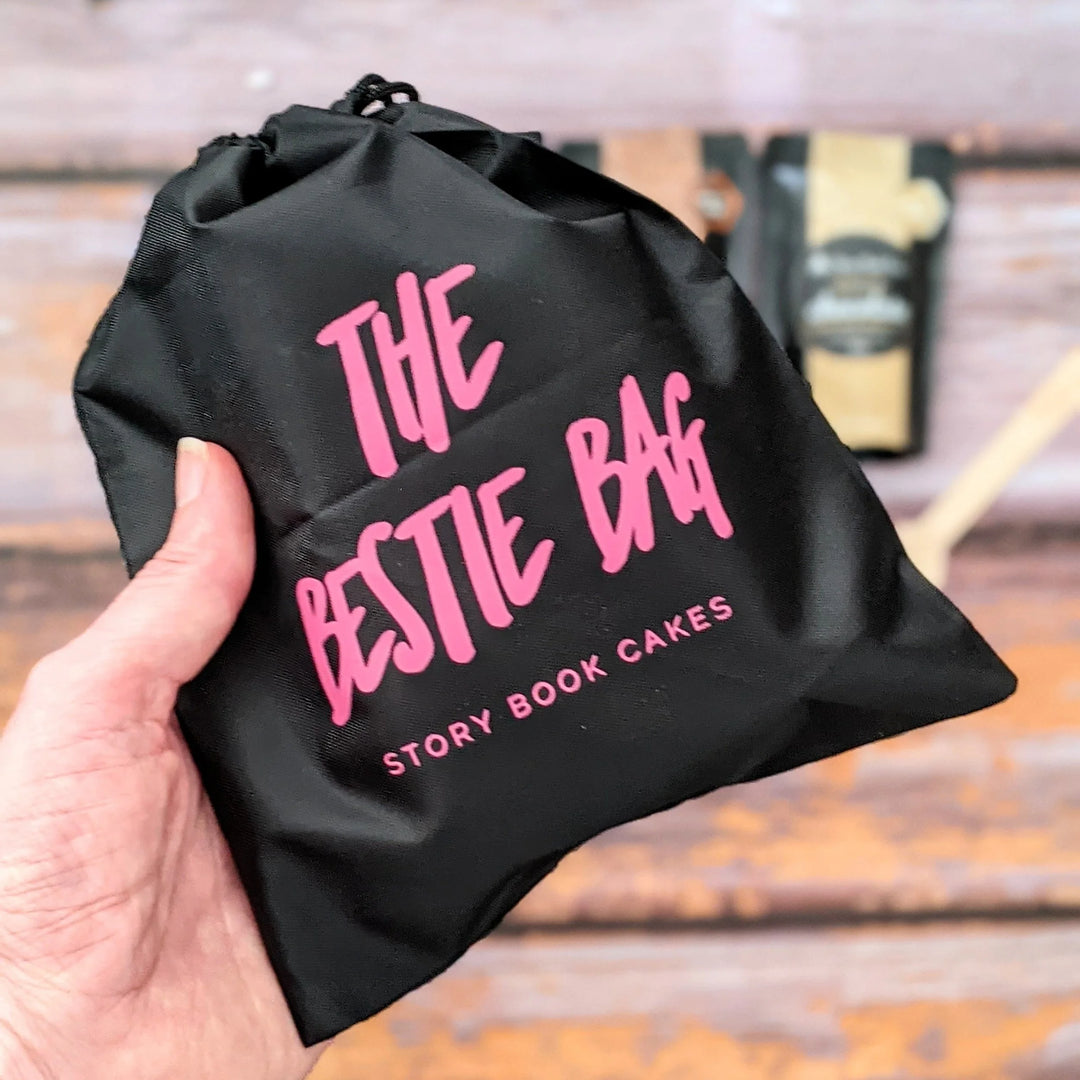 The Bestie Bag -  3 x Cake in a mug, Spoon, Tube of sprinkles & a Lollipop