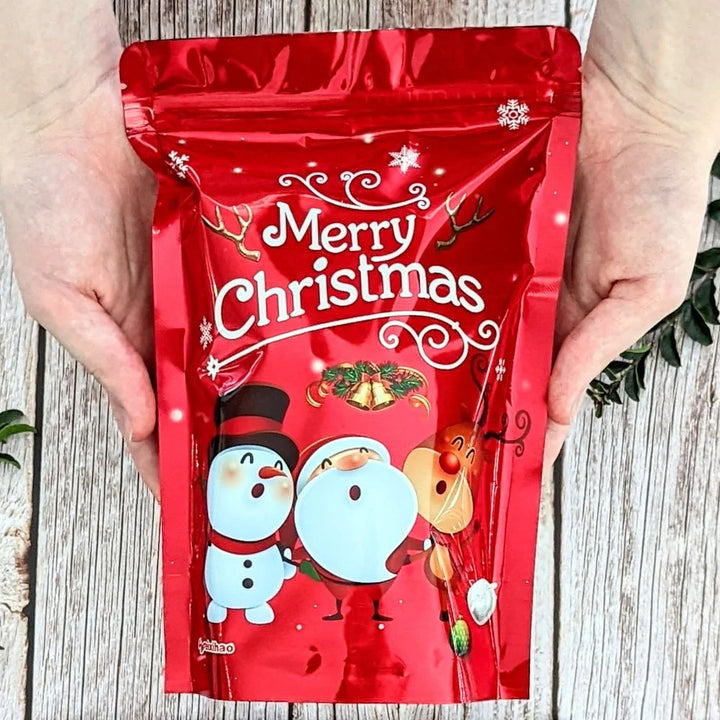 Merry Christmas Red Foil Gift Bag with 4 x Mud Cake in a Mug