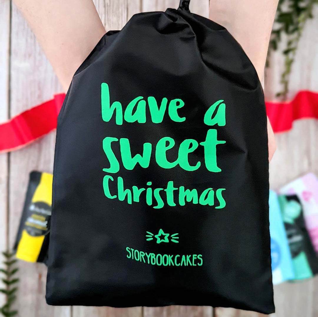 Have a Sweet Christmas - Reusable gift bag with 10 x Mud Cake in a mug