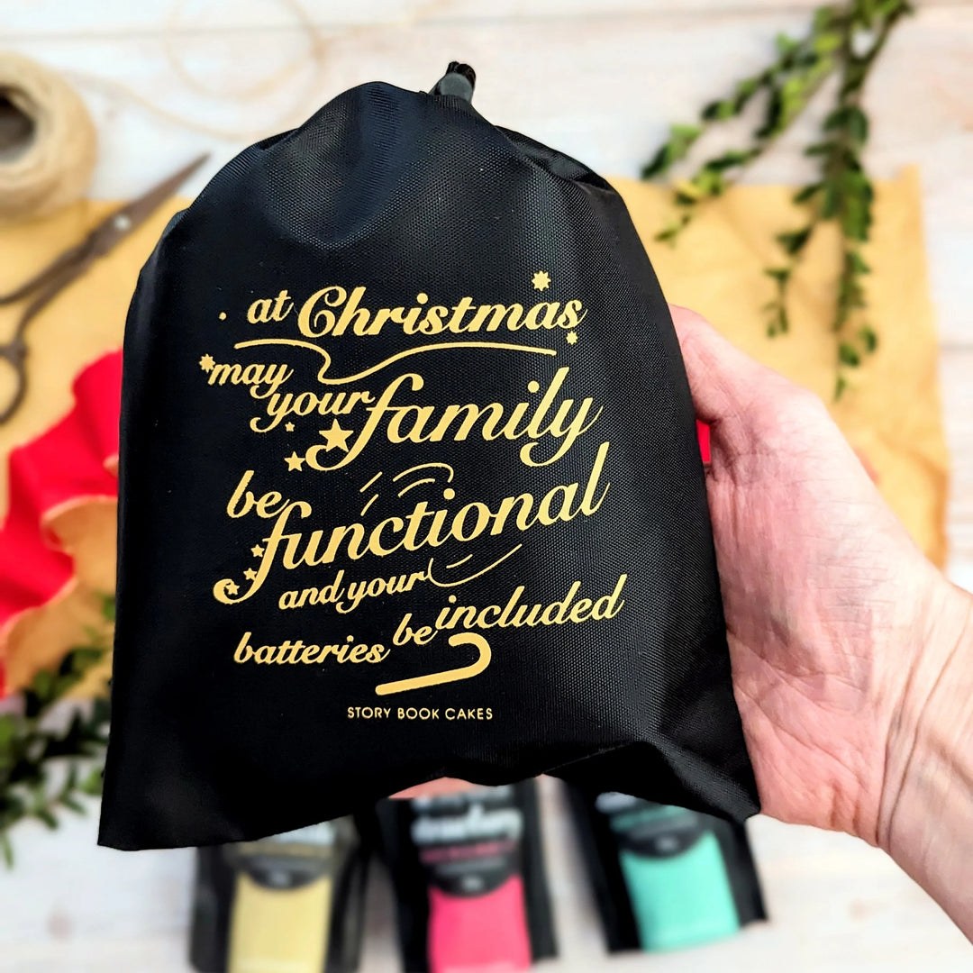 At Christmas May Your Family, gift bag with 3 x Mud Cake in a Mug