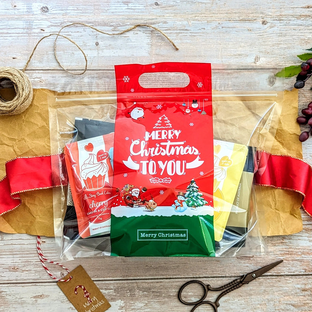 The Christmas Dessert Bag - 1 mud cake mix, 4 x cake in a mug of your choice