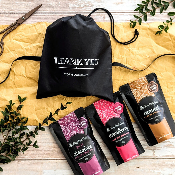 Thank you Gift Bag with 3 x Mud Cake in a mug