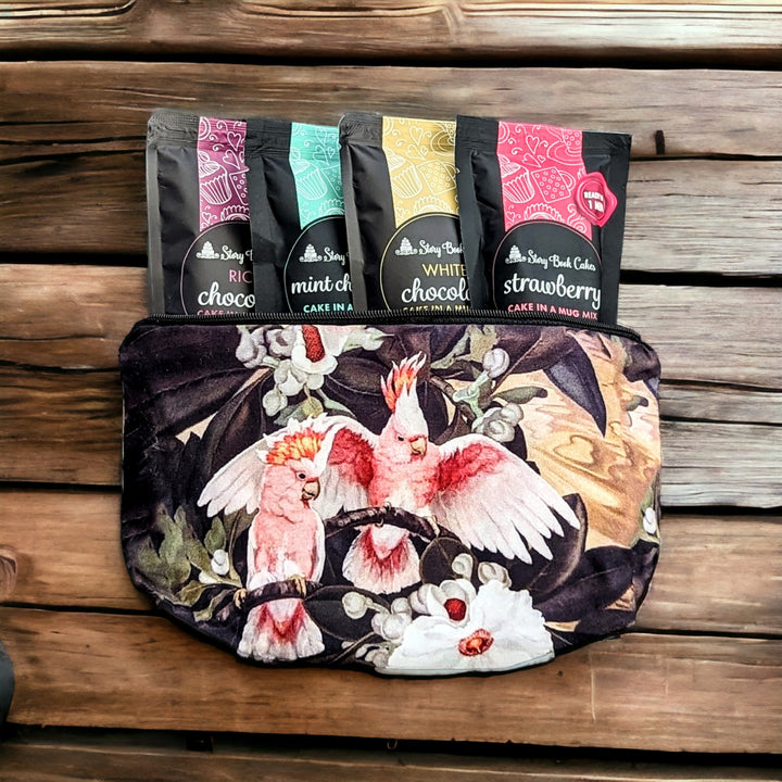 Major Mitchell Cockatoo Gift Bag Set - 4 x Mud Cake in a Mugs, Pick your own flavours