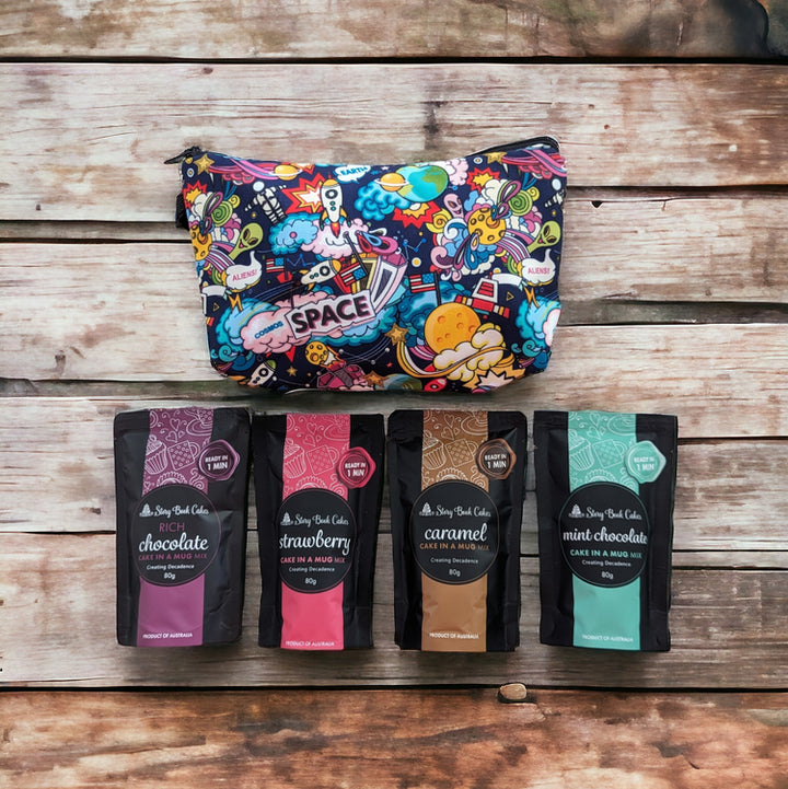Gift Bag Set - 4 x Mud Cake in a Mug, Pick your own flavours and bag design
