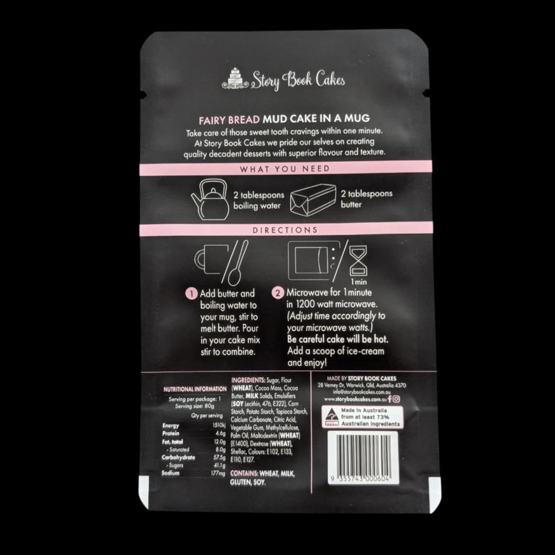 Fairy Bread Mud Cake in a Mug 80g