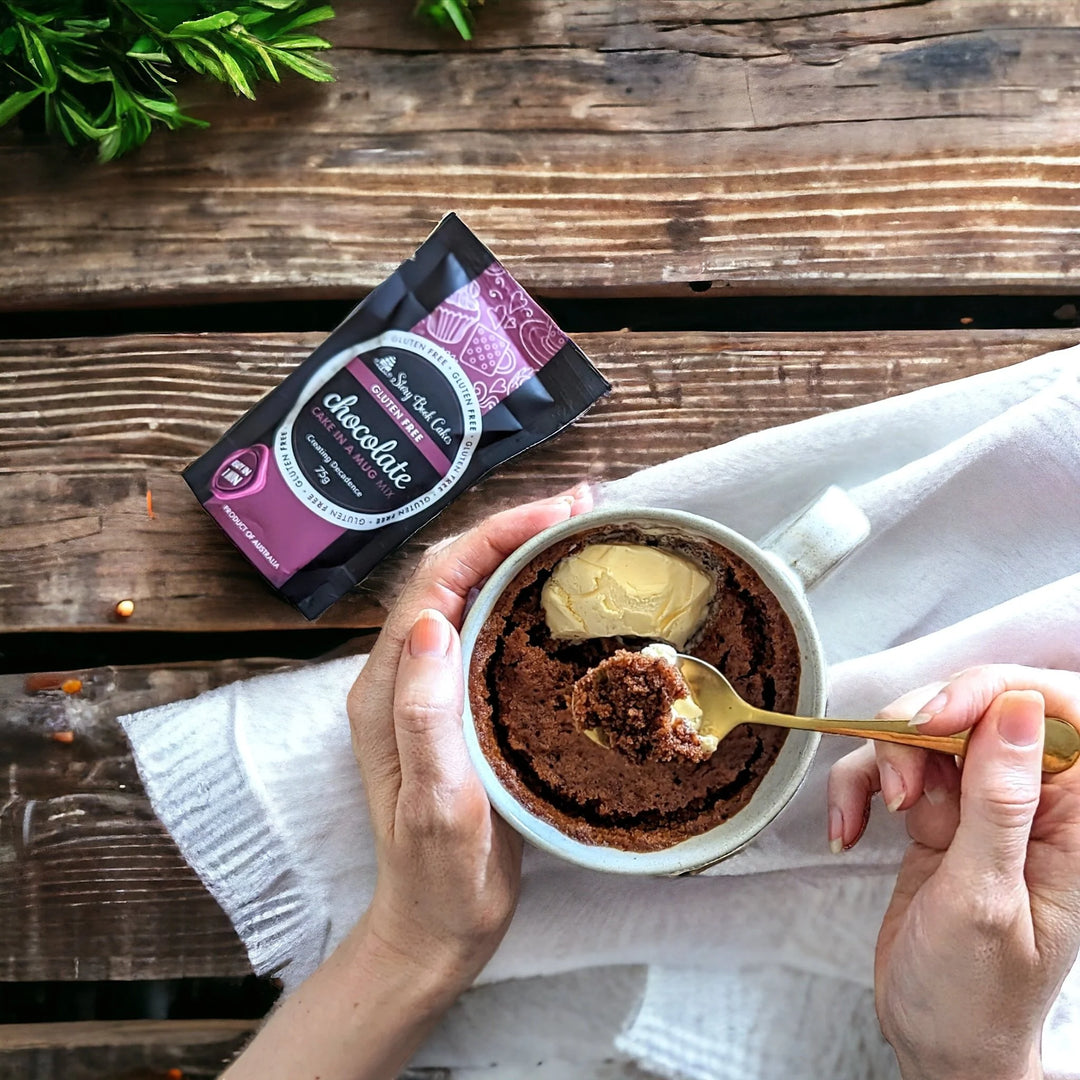 Gluten-Free Christmas stocking with 2 x G/F Mud Cake in a Mug
