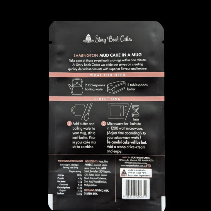 Lamington Mud Cake in a Mug 80g