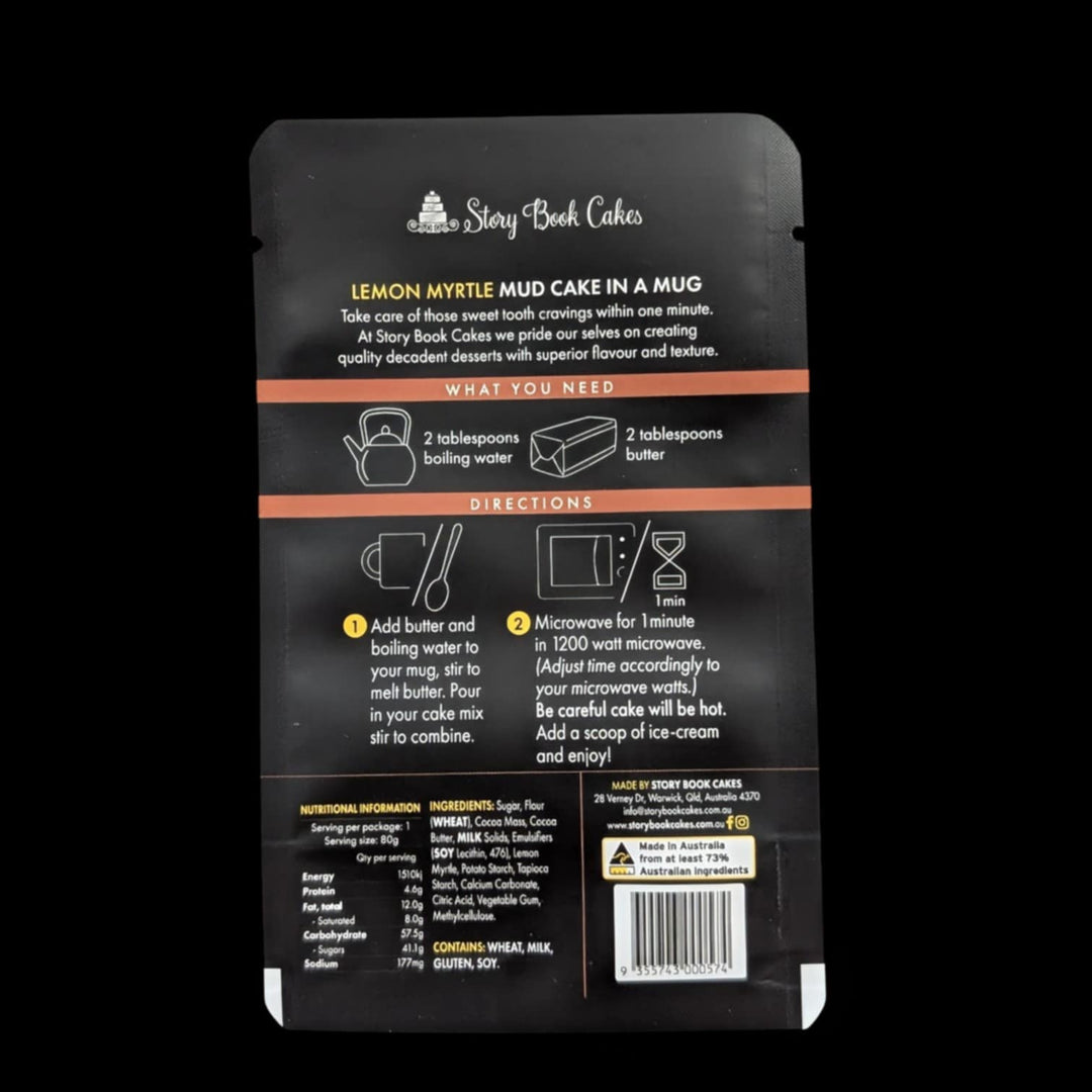 Lemon Myrtle Mud Cake in a Mug 80g