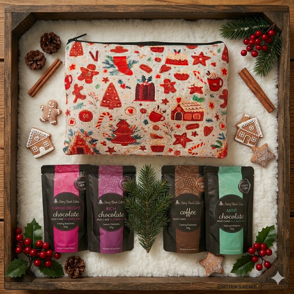 Sweetest Season Zip Up Gift Bag Set - 4 x Mud Cake in a Mugs, Pick your own flavours