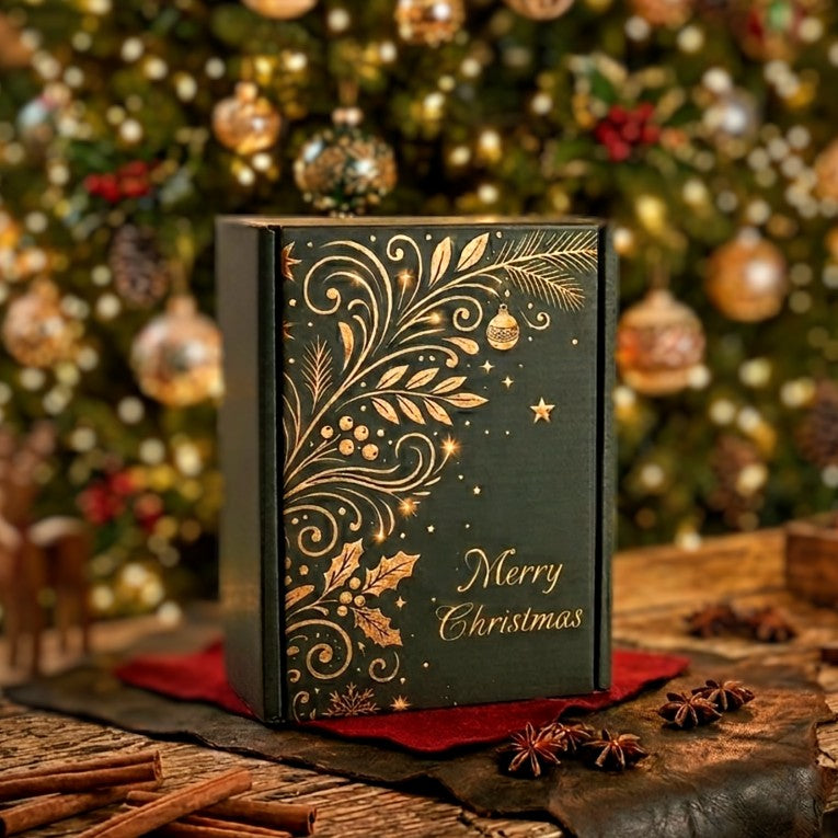 Filigree Gold Gift Box with 8 x Mud Cake in a Mug, hand pick your flavours
