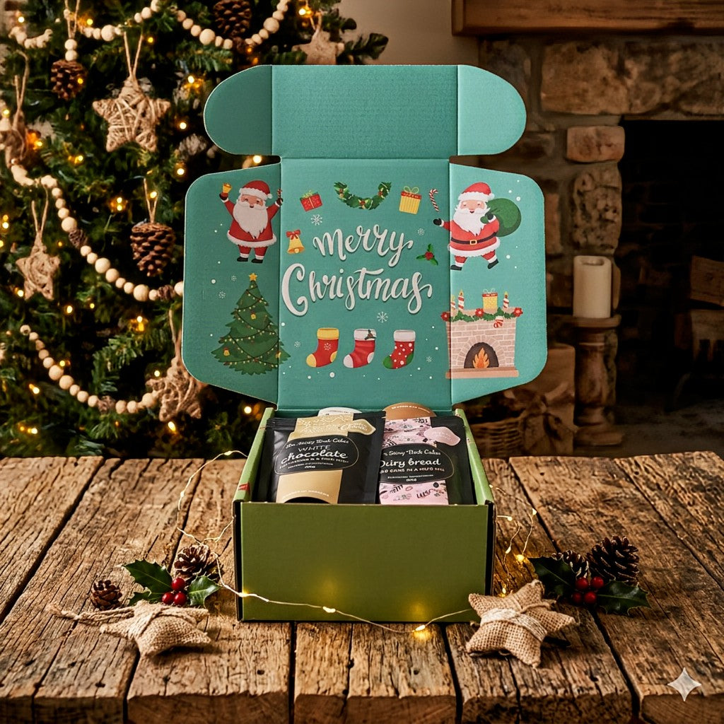 Santa Claus Gift Box with 8 x Mud Cake in a Mug, hand pick your flavours