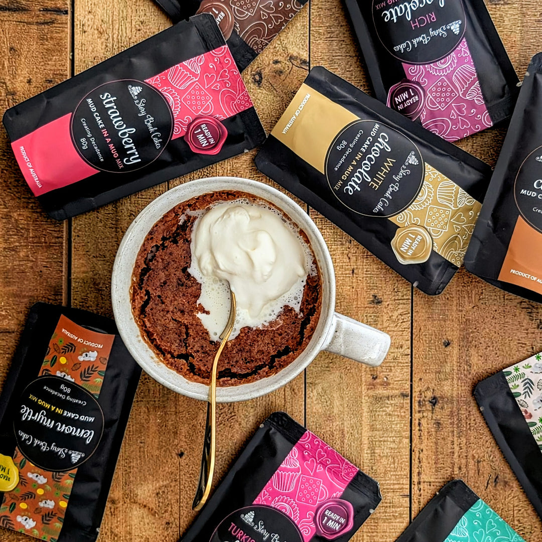 Simply Sweet - Reusable gift bag with 10 x Mud Cake in a mug