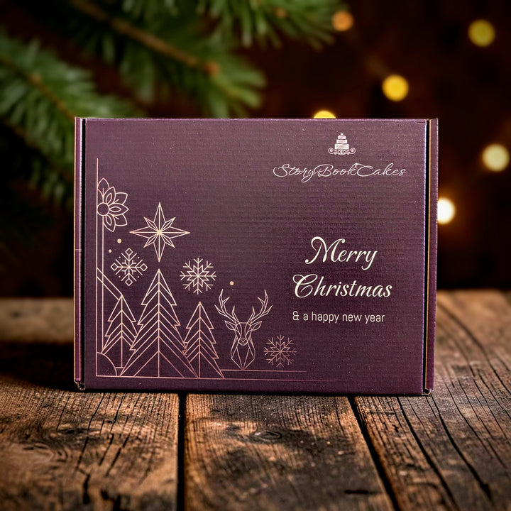Gluten Free Luxury Christmas Duo Gift Box with 2 x Christmas Mugs & Spoons & 6 x Mud Cake in a Mug