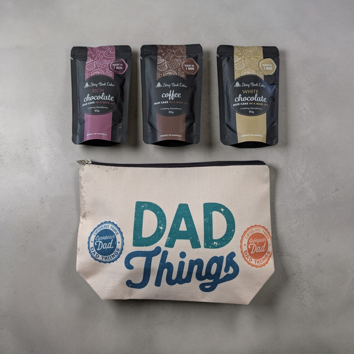 Dad Things Gift Bag Set - 3 x Mud Cake in a Mugs, Pick your own flavours