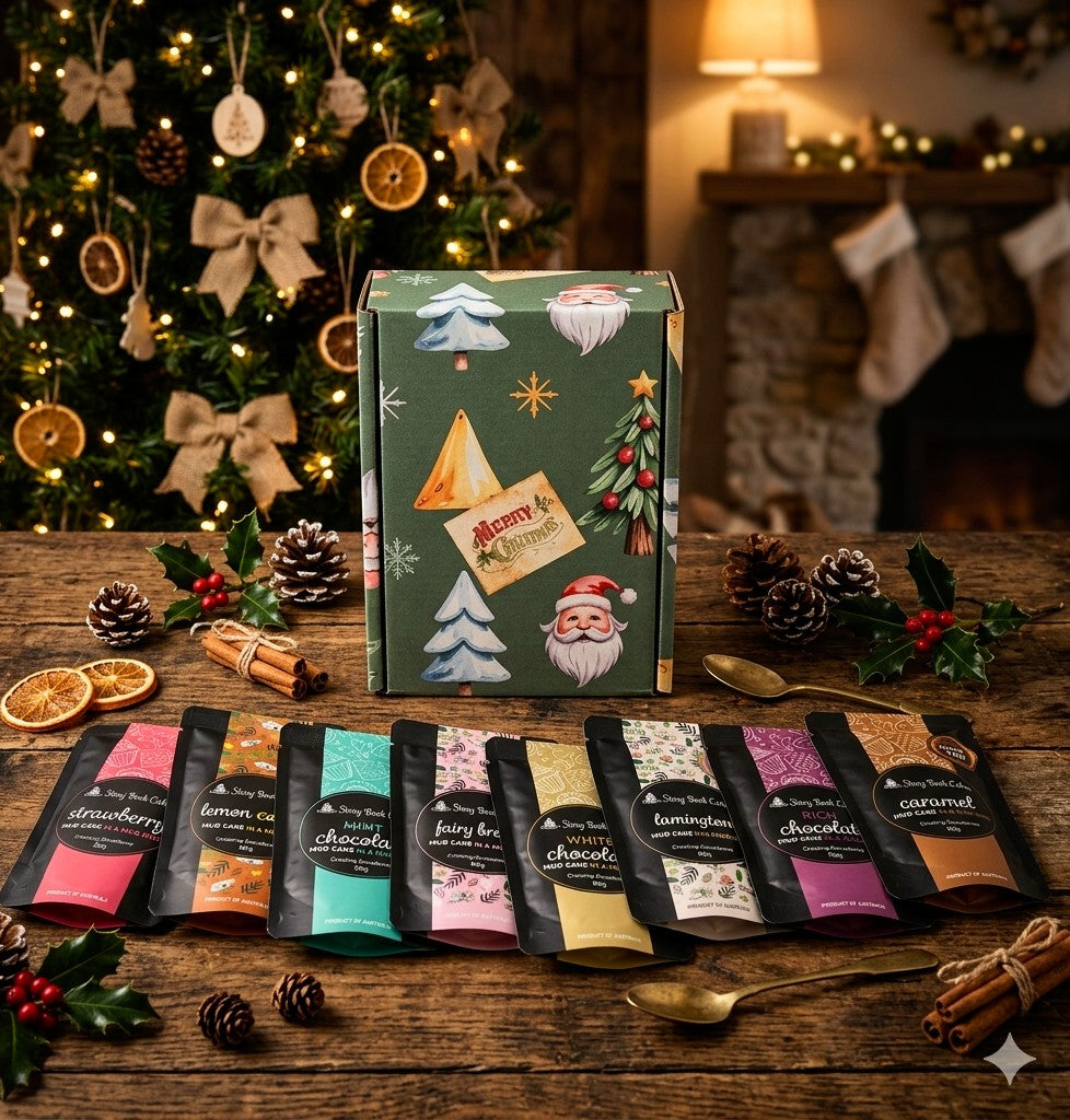 Sweet Tidings Gift Box with 8 x Mud Cake in a Mug, hand pick your flavours