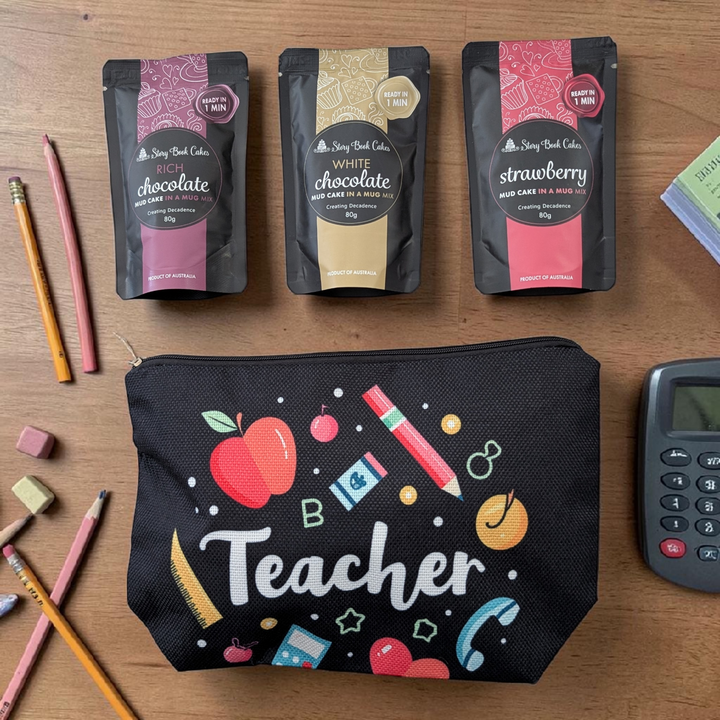 Teacher Gift Bag Set - 3 x Mud Cake in a Mugs, Pick your own flavours