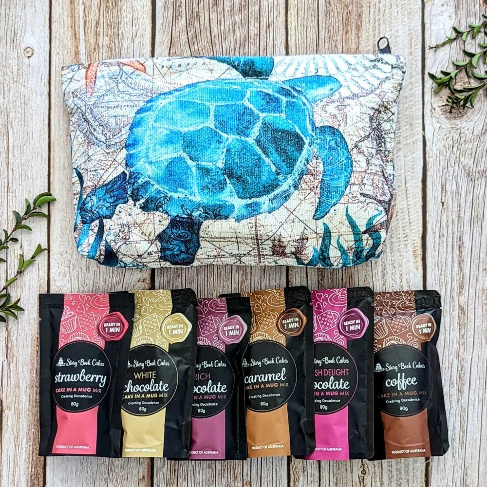 Sea Turtle Gift Bag Set - 6 x Mud Cake in a Mugs, Pick your own flavours