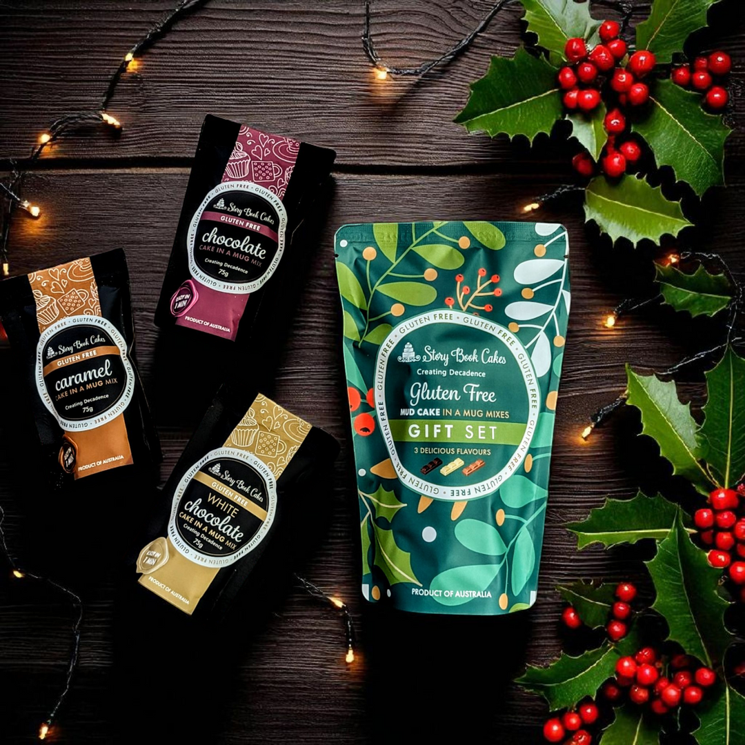 Gluten Free Christmas Mud Cake in a Mug Gift Bag x 3